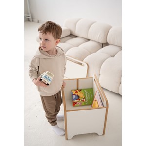 Coffre à jouets et livres sur roulettes big-box - blanc
