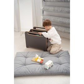 Coffre à jouets et livres sur roulettes big-box - gris foncé