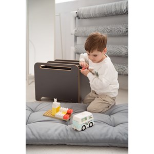 Coffre à jouets et livres sur roulettes big-box - gris foncé