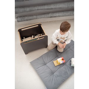 Coffre à jouets et livres sur roulettes big-box - gris foncé