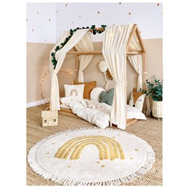 Tapis enfant arc-en-ciel style bohème