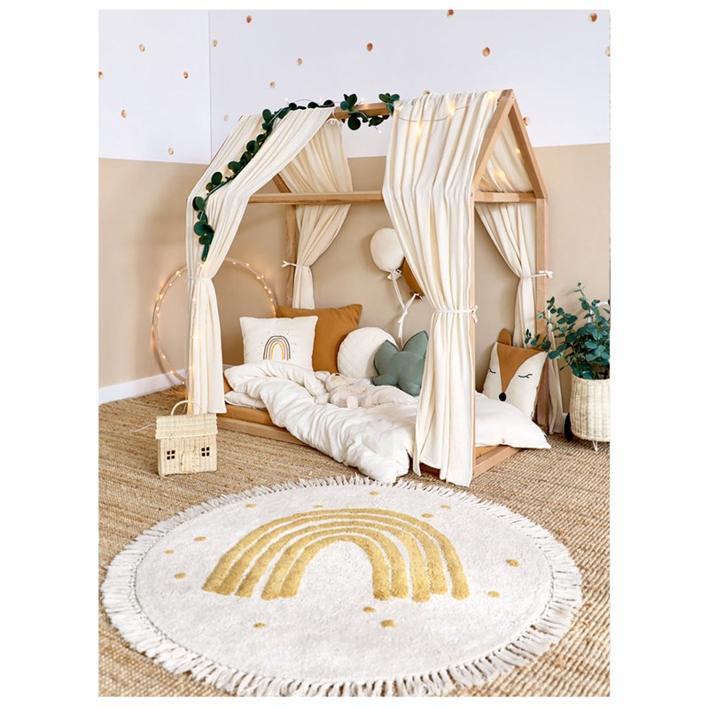 Tapis enfant arc-en-ciel style bohème