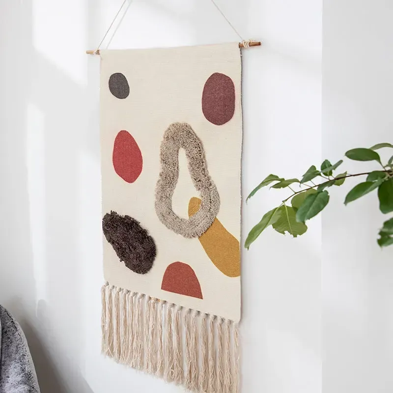 Tapis mural tissé pour enfant en coton et lin kyoto multicolore