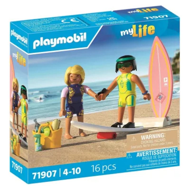 Cours de surf à plage, 2 personnages