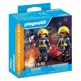 Duo : pompiers avec hache et extincteur