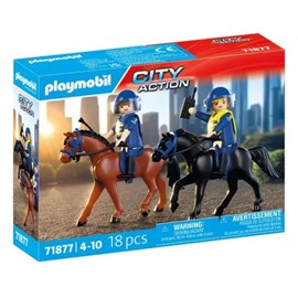 2 policiers cavaliers leurs chevaux