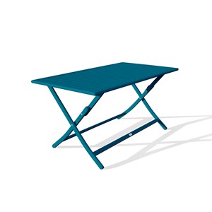 Table de jardin pliante en aluminium bleu canard