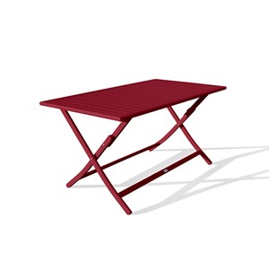 Table de jardin pliante en aluminium rouge carmin