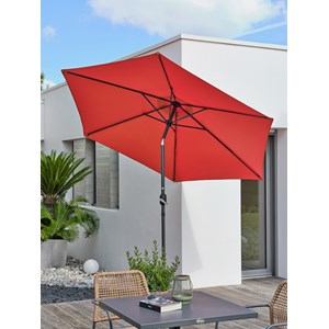 Parasol à manivelle en aluminium  et toile