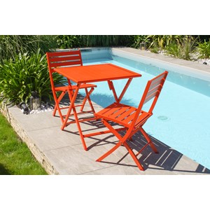Lot de 2 chaises de jardin en aluminium orange