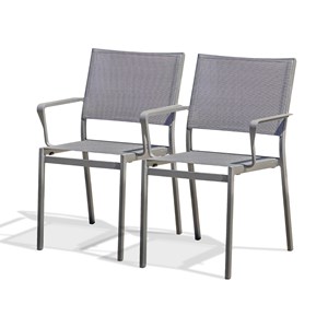 Lot de 2 fauteuils de jardin en aluminium et toile plastifiéee