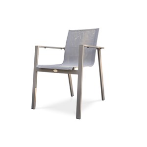 Fauteuil de jardin empilable en aluminium et toile plastifiée