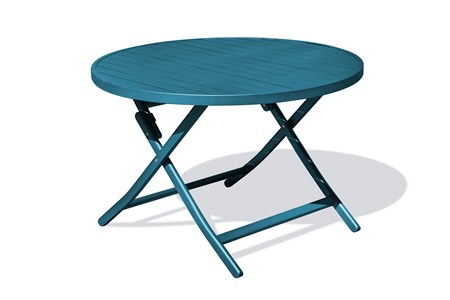 Table de jardin ronde pliante en aluminium