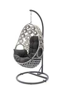 Balancelle de jardin en résine écrue avec coussin