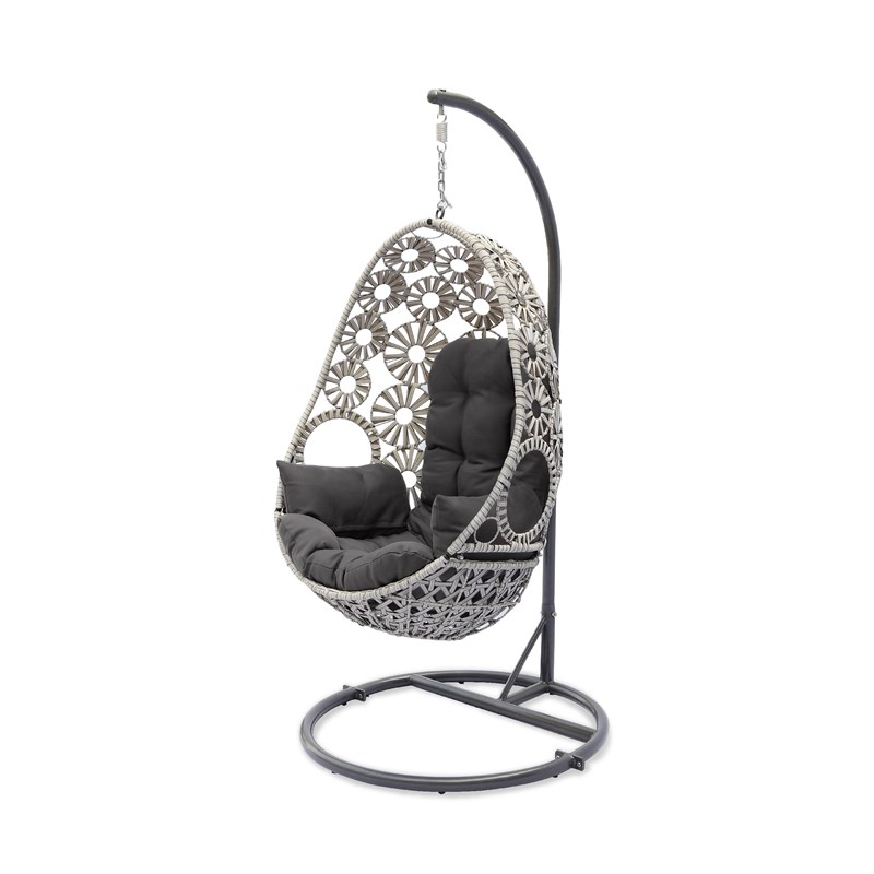 Balancelle de jardin en résine écrue avec coussin