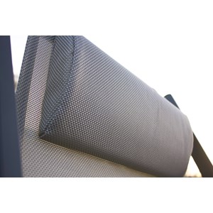 Lot de 2 chiliennes de jardin en toile et aluminium