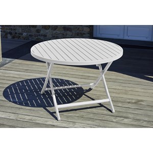 Table de jardin ronde pliante en aluminium