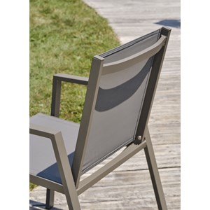 Lot de 2 fauteuils de jardin empilables en aluminium