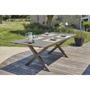 Ensemble repas de jardin 6 places en aluminium