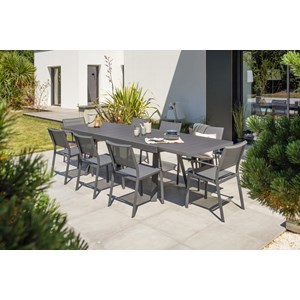 Ensemble repas de jardin 8 places en aluminium