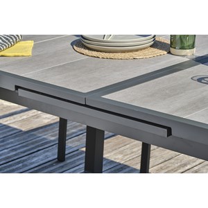 Table de jardin 10 places en aluminium et plateau céramique