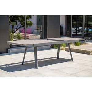 Ensemble repas de jardin 8 places en céramique sur verre