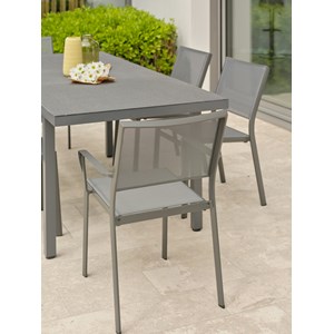 Ensemble repas de jardin 6 places en aluminium