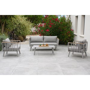 Salon de jardin 5 places en aluminium