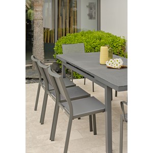 Ensemble repas de jardin 8 places en aluminium