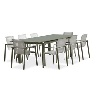 Ensemble repas de jardin 8 places en aluminium