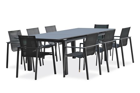 Ensemble repas de jardin 8 places en aluminium