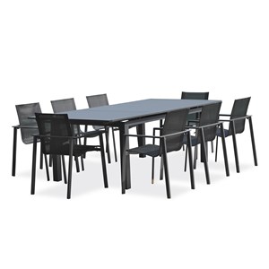 Ensemble repas de jardin 8 places en aluminium
