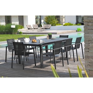Ensemble table et fauteuils de jardin alu-miami