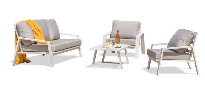 Salon de jardin 5 places en aluminium