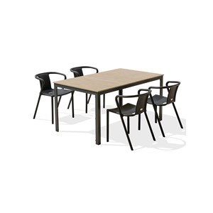 Ensemble repas de jardin 4 places en aluminium
