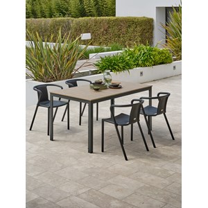 Ensemble repas de jardin 4 places en aluminium