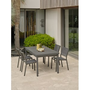 Ensemble repas de jardin 4 places en aluminium