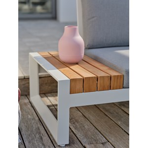 Salon de jardin d'angle 6 places en teck et aluminium