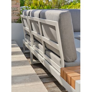 Salon de jardin d'angle 6 places en teck et aluminium