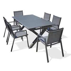 Ensemble repas de jardin 6 places en aluminium