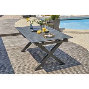 Ensemble repas de jardin 6 places en aluminium