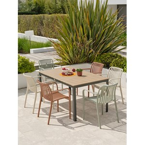 Ensemble repas de jardin 6 places en aluminium