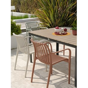 Ensemble repas de jardin 6 places en aluminium