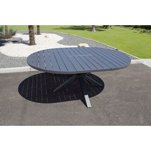 Ensemble repas 6 places en aluminium avec rallonge papillon