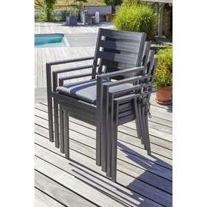 Ensemble repas 6 places en aluminium avec rallonge papillon