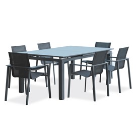 Ensemble table et fauteuils de jardin alu-miami