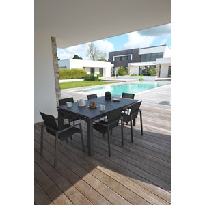 Ensemble repas de jardin 6 places en aluminium