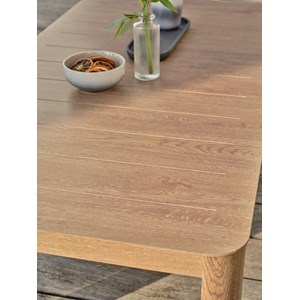 Salon bas de jardin 5 pl en aluminium imitation bois, coussins