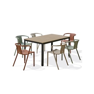 Ensemble repas de jardin 6 places en aluminium