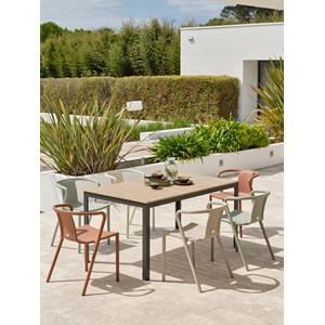 Ensemble repas de jardin 6 places en aluminium